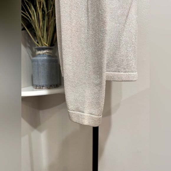 Anna Gray Silk Luxurious Sweater – Sparkle in Silver size Large - Picture 3 of 11